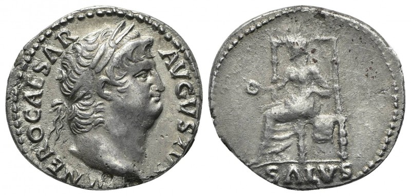 Nero (54-68), Denarius, Rome, c. 65-6. AR (g 3,25; mm 19; h 6). [IM]P NERO CAESA...