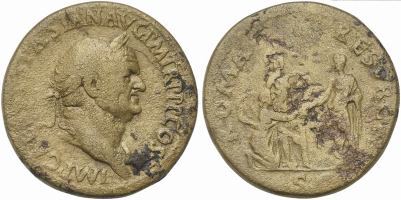 Vespasian (69-79), Sestertius, Rome, AD 71. AV (g 24,50; mm 34; h 6). IMP CAES V...