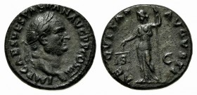 Vespasian (69-79), As, Rome, AD 71. AE (g 11,40; mm 26; h 6). IMP CAES VESPASIAN AVG COS III, Laureate head r.; Rv. AEQVITAS AVGVSTI, Aequitas standin...
