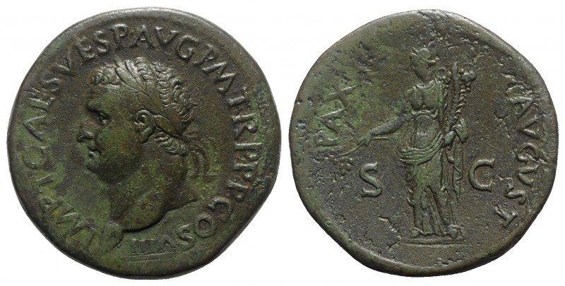 Titus (79-81), Sestertius, Rome, 80-1. AE (g 30,15; mm 34; h 6). IMP T CAES VESP...