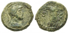 Anonymous, time of Domitian to Antoninus Pius, Quadrans, Rome, 81-161. AE (g 2.93; mm 13.5; h 1). Helmeted and cuirassed bust of Mars r.; Rv. Cuirass,...