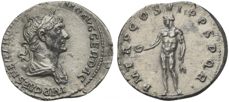 Trajan (98-117), Denarius, Rome, 114-6. AR (g 2,95; mm 20; h 6). IMP CAES NER TR...