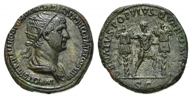 Trajan (98-117), Dupondius, Rome, 116-7. AE (g 11,63; mm 26,5; h 7). MP CAES NER...