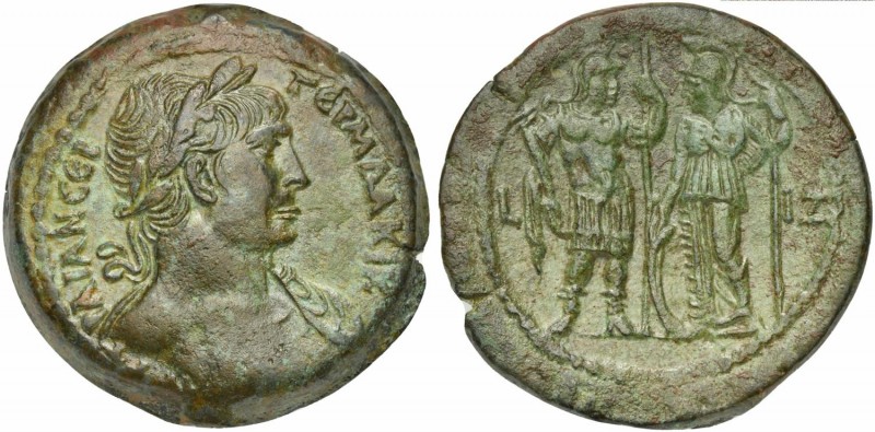 Trajan (98-117), Drachm, Egypt, Alexandria, AD 113-114. AE (g 24,12 ; mm 35 ; h ...