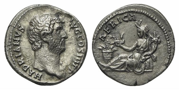 Hadrian (117-138), Denarius, Rome, ca. 134-8. AR (g 3,17; mm 17,5; h 12). HADRIA...