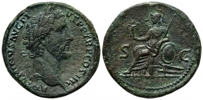 Antoninus Pius (138-161), Sestertius, Rome, AD 147. AE (g 23,67; mm 32; h 12). A...