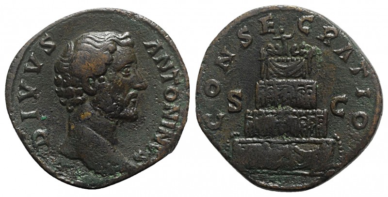 Divus Antoninus Pius (died AD 161), Sestertius, Rome, AD 161. AE (g 24,46; mm 31...