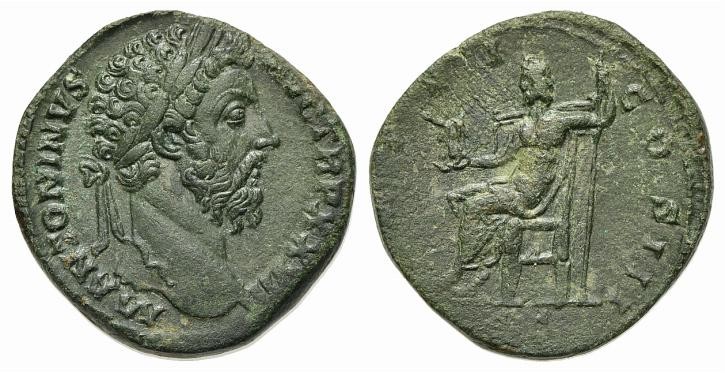 Marcus Aurelius (161-180), Sestertius, Rome, AD 174. AE (g 20,37; mm 30; h 12). ...