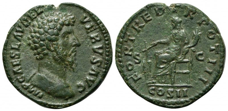 Lucius Verus (161-169), As, Rome, AD 163. AE (g 10,99; mm 25; h 12). IMP CAES L ...