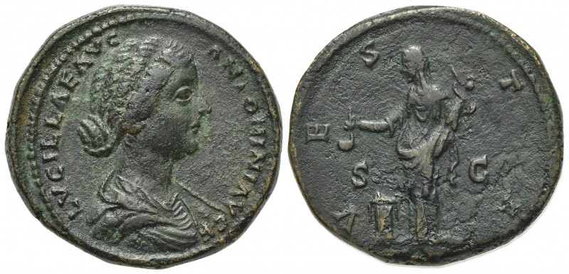 Lucilla (Augusta, 164-182), Sestertius, Rome, 161-2. AE (g 26,81; mm 33,5; h 12)...