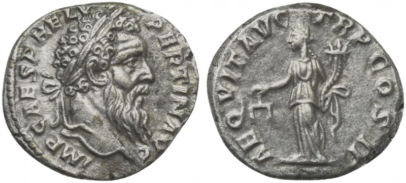 Pertinax (AD 193), Denarius, Rome. AR (g 3,08; mm 18; h 6). IMP CAES P HELV PERT...