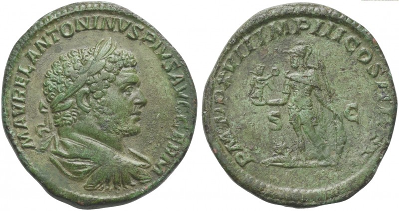 Caracalla (198-217), Sestertius, Rome, AD 214. AE (g 21,77; mm 32; h 12). M AVRE...