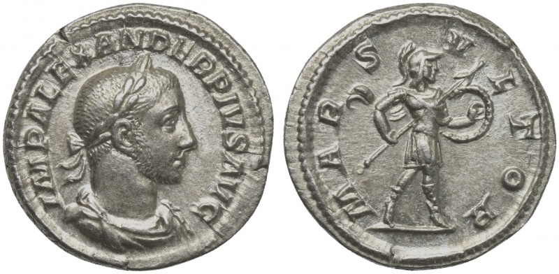 Severus Alexander (222-235), Denarius, Rome, AD 232. IMP ALEXANDER PIVS AVG, Lau...