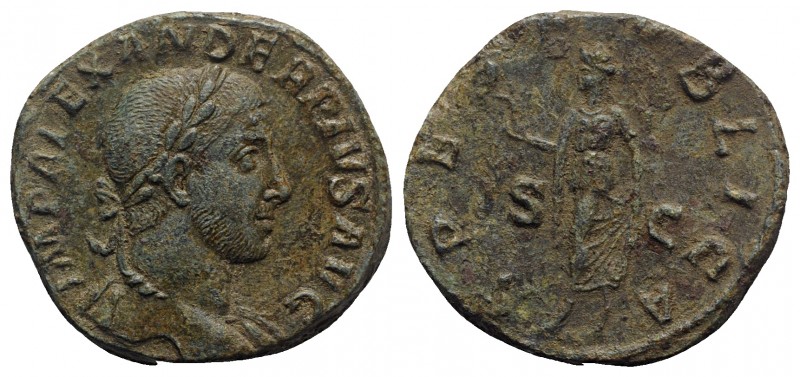 Severus Alexander (222-235), Sestertius, Rome, AD 232. AE (g 18,50; mm 30; h 12)...