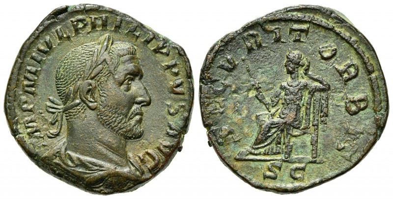 Philip I (244-249), Sestertius, Rome, AD 245. AE (g 19,71; mm 29; h 12). IMP M I...