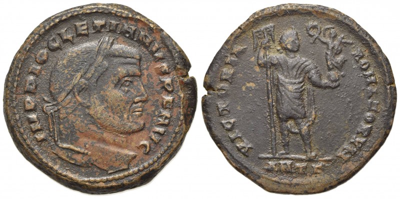 Diocletian (284-305), Follis, Antioch. AE (g 14,80; mm 28; h 12). IMP DIOCLETIAN...