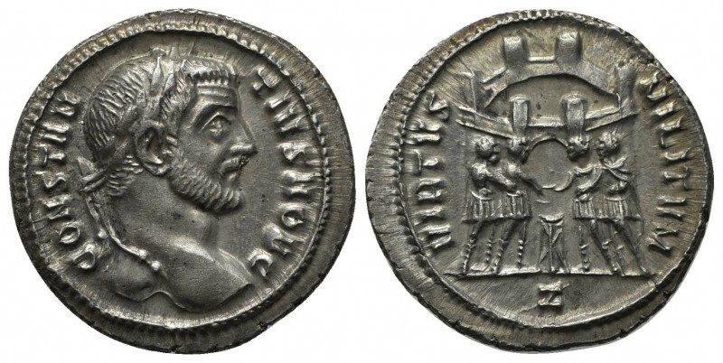 Constantius I (Caesar, 293-305), Argenteus, Rome. AR (g 3,58; mm 19; h 6). CONST...