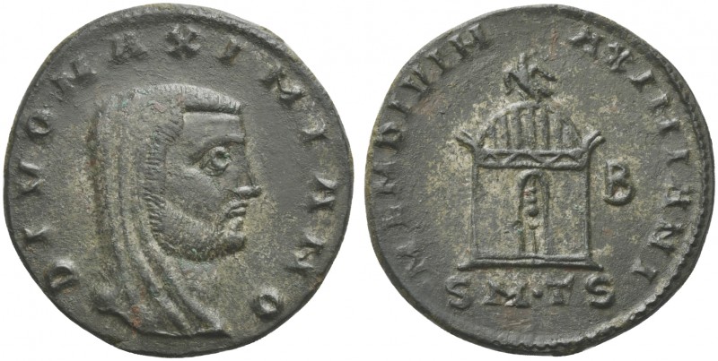 Divus Galerius (died AD 309), Follis struck under Licinius I, Thessalonica, afte...