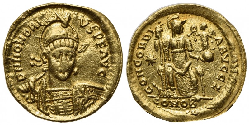 Honorius (393-423), Solidus, Constantinople, 395-402. AV (g 4,02; mm 19,5; h 6)....