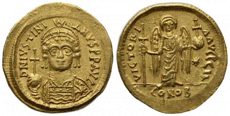 Justinian I (527-565); AV Solidus (g 4,47; mm 20; h 6); Carthage, year 11 (AD 54...