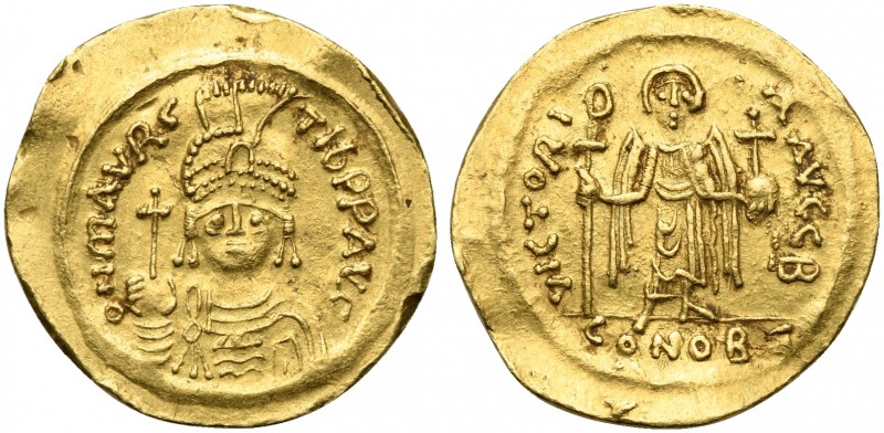 Maurice Tiberius (582-602); AV Solidus (g 4,42; mm 22; h 6); Constantinople, 583...