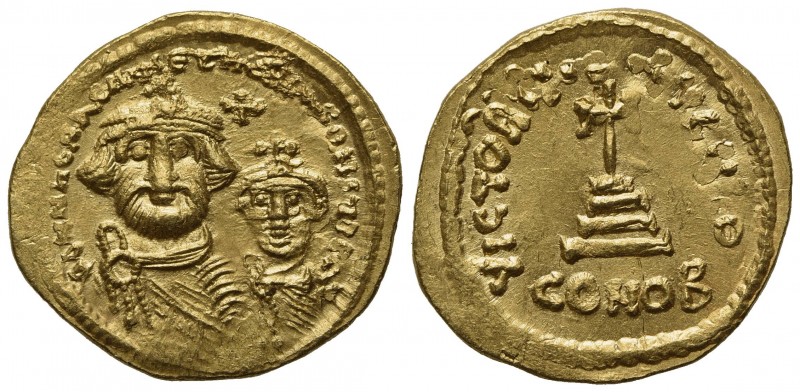 Heraclius (610-641); AV Solidus (g 4,48; mm 21; h 7); Constantinople, 625-629. C...