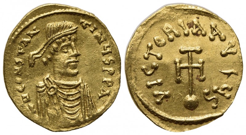 Constans II (641-668); AV Semissis (g 2,21; mm 17; h 6); Constantinople. Diademe...