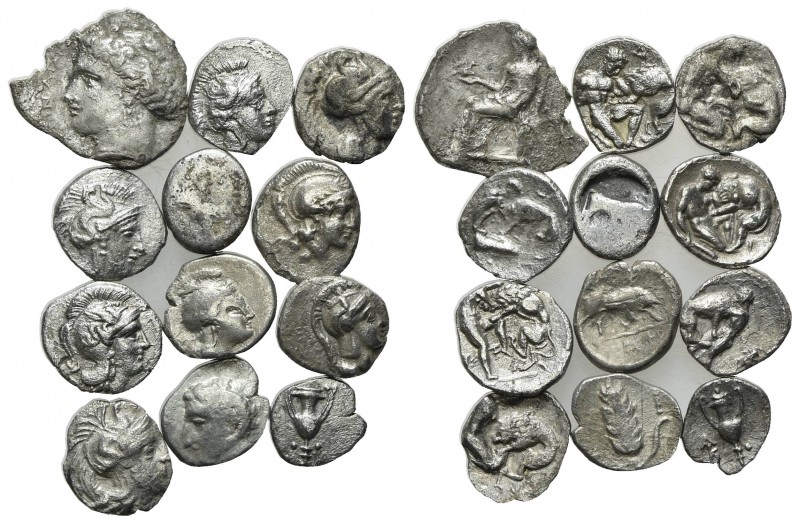 Magna Graecia, lot of 12 Greek Fractions, to be catalog. Lot sold as is, no retu...