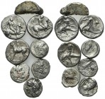 Magna Graecia, lot of 8 Greek Nomois and Fractions, to be catalog. Lot sold as is, no return