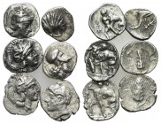 Magna Graecia, lot of 6 Greek Fractions, to be catalog. Lot sold as is, no return