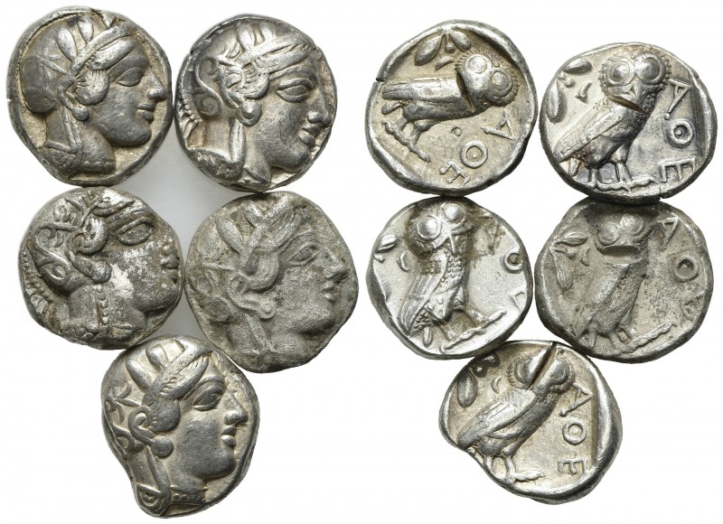 Athens, lot of 5 AR Tetradrachms. Lot sold as is, no return