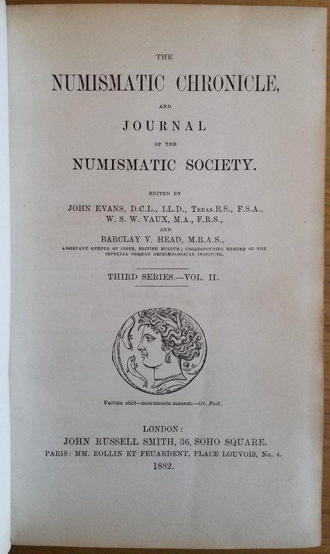 AA.VV. Numismatic Chronicle and Journal of the Numismatic Society. Third Series ...