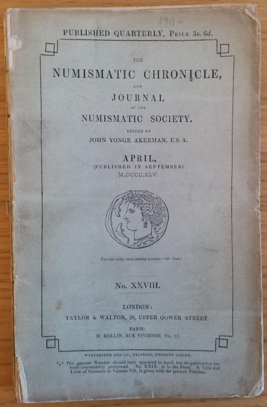 Numismatic Chronicle and Journal of the Numismatic Society. London John Yonge Ak...