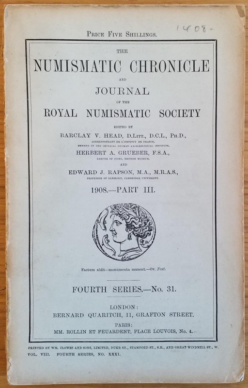 Numismatic Chronicle and Journal of the Numismatic Society. London Barclay V. He...