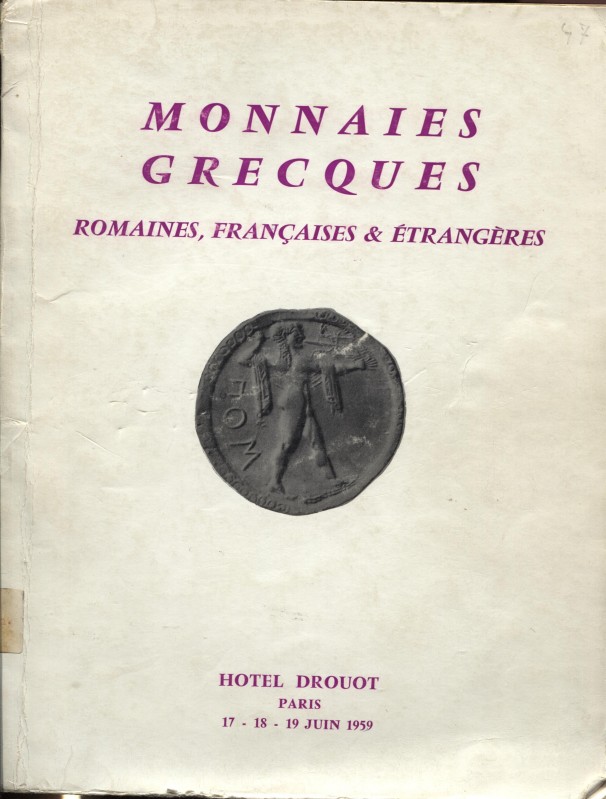 BOURGEY E. –Monnaies grecques, romaines, francaise, entrangères. Collection Comt...