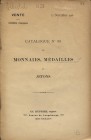 DUPRIEZ. – Catalogue N° 90 de Monnaies, Médailles et jetons. Bruxelles, 12 décembre 1906. Pp. 32 + 5 tavv. Nn. 388. Ril.ed. sciupata. Buono stato