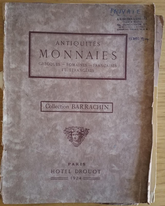 Florange M. J. Ciani M. L. Collection Barrachin Antiquites Monnaies Grecques, Ro...