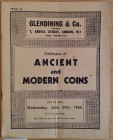 Glendining & Co. Catalogue of English Coins. The property of a Lady. London 27 June 1945. Brossura ed. pp. 14 lotti 178. Buono stato.