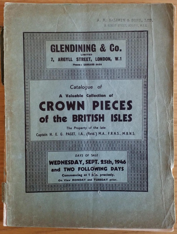 Glendining & Co. Catalogue of A Valuable Collection of Crown Pieces of the Briti...