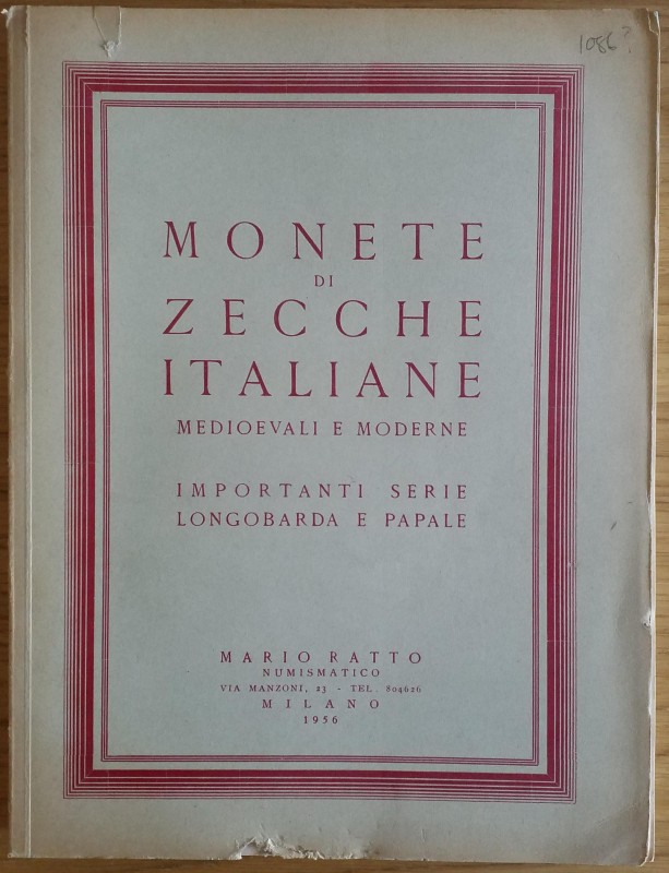 Ratto M. Monete di Zecche Italiane, Medioevali e Moderne. Importante serie Longo...