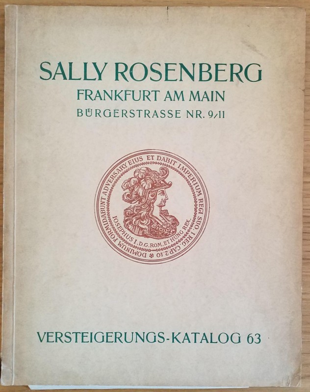 Rosemberg S. Katalog No. 63. Sammlung von Gold- und Silbermunzen und Medaillen m...