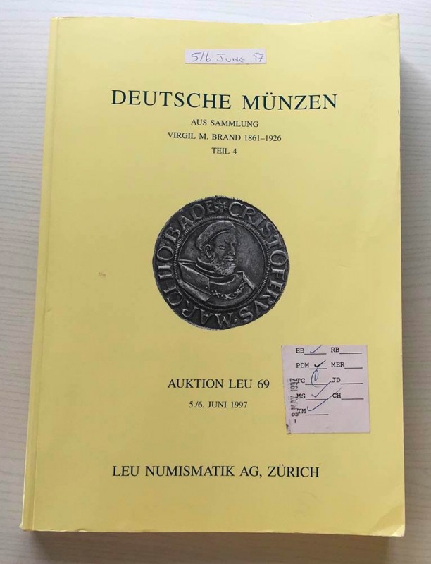 Leu Numismatik Auktion 69 Deutsche Munzen aus Sammlung Virgil M. Brand 1861-1926...