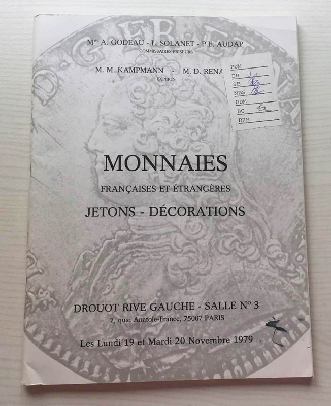 Kampmann M.M. Renaud M.D. Salle No. 3 Monnaies Francaises et Etrangeres, Jetons,...