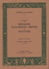 SOTHEBY’S. Firenze, 8/4/1974: Catalogo di medaglie, placchette, bronzi e sculture. Editorial binding, pp. 59, lotti 126, ill. 