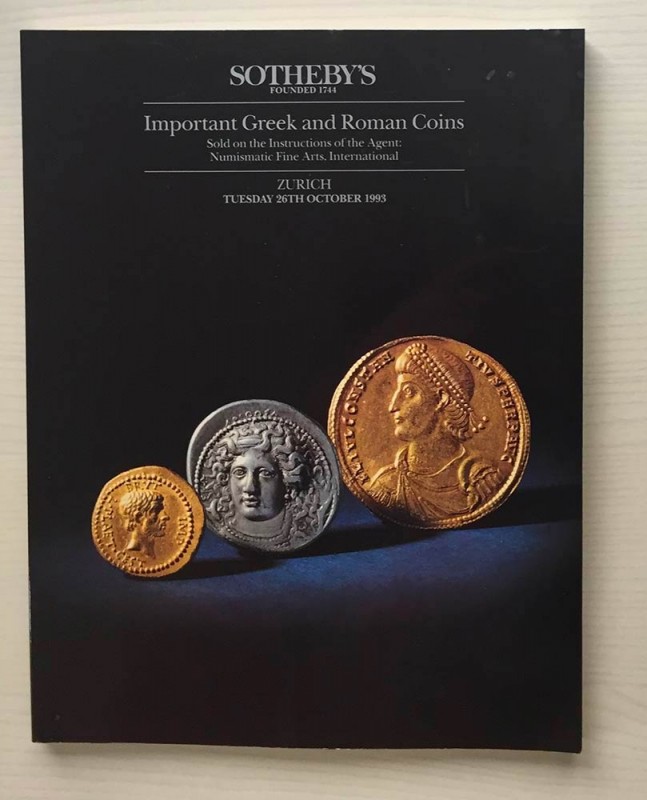 Sotheby's Important Greek and Roman Coins. Zurich 26 October 1993. Brossura ed. ...