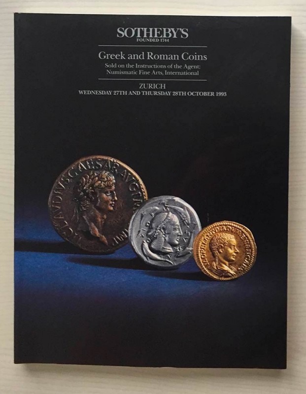 Sotheby's Greek and Roman Coins. Zurich 27-28 October 1993. Brossura ed. lotti d...