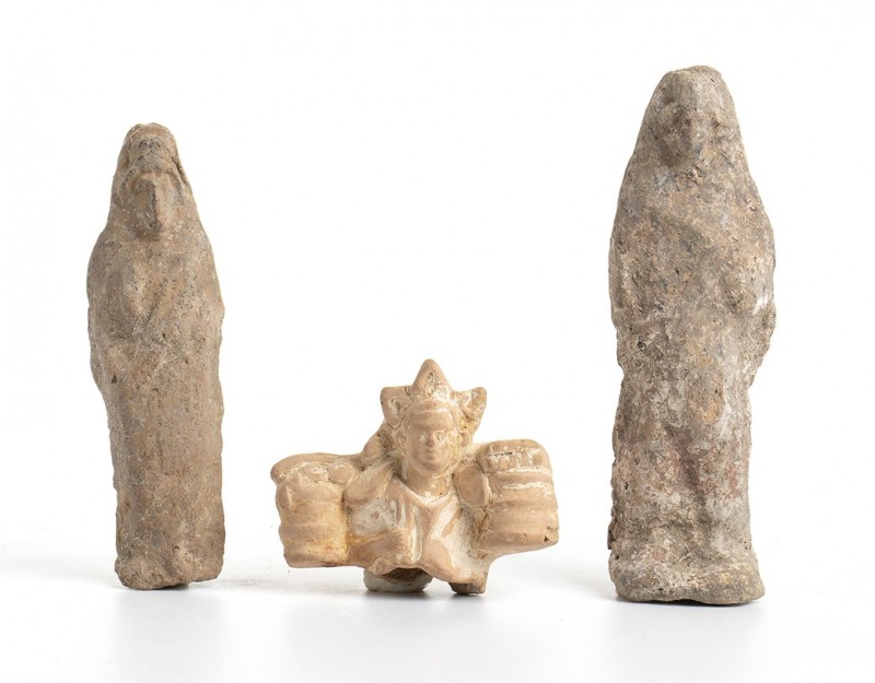 Collection of Three Italic and Roman Terracotta Statuettes, 3rd - 2nd century BC...