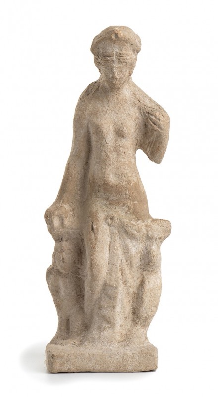 Greco-Roman Terracotta Statuette of Venus with Sphinx, 1st century BC - 1st cent...