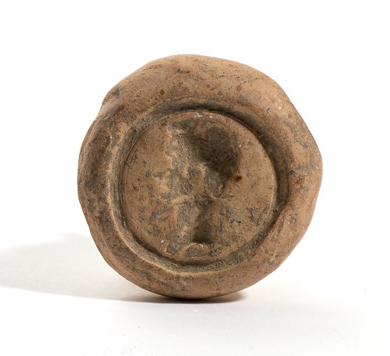 Roman Cretula with Male Portrait resembling to Julius Caesar, 1st century BC - 1...