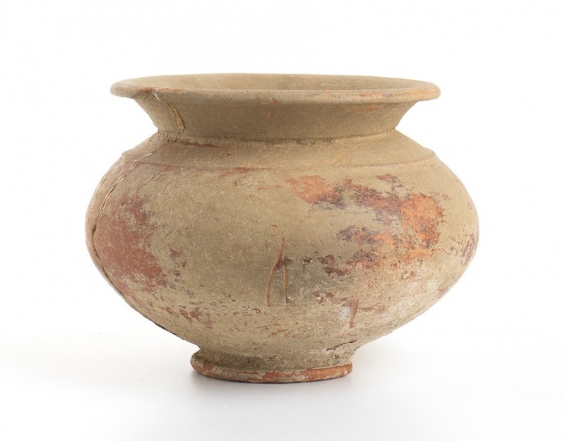 Etruscan Olla, 6th century BC; height cm 18, diam. cm 19. Restored. Provenance: ...